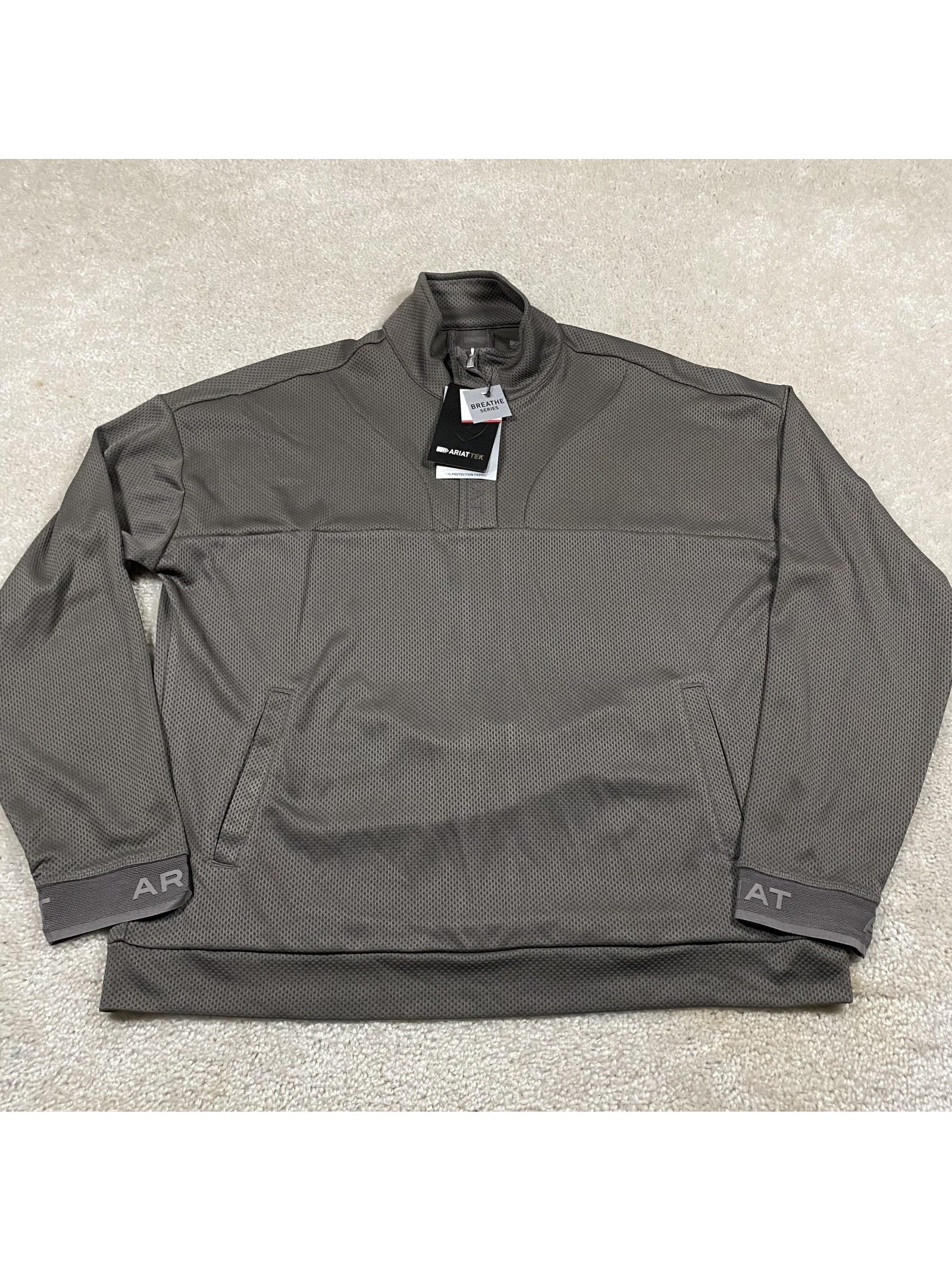 Ariat Sweatshirt Womens L Gray Breathe 1/2 Zip Ariattek Riding Pullover Top